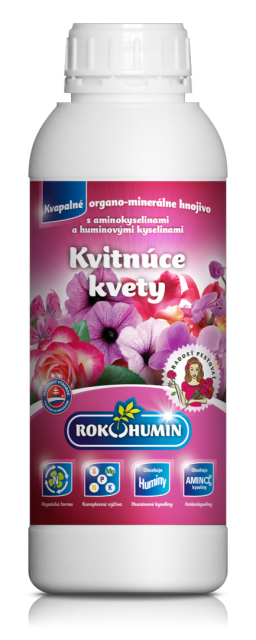 Rokohumin Kvitnúce kvety 1 L - kvapalné organominerálne hnojivo s aminokyselinami a humínovými kyselinami