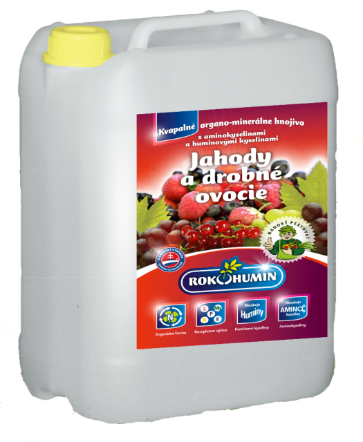 Rokohumin Jahody a drobné ovocie 5 L - kvapalné organominerálne hnojivo s aminokyselinami a humínovými kyselinami