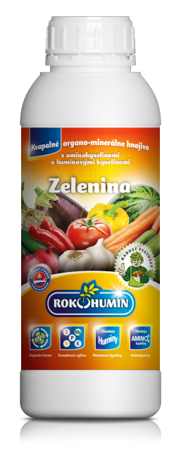 Rokohumin Zelenina 1 L - kvapalné organominerálne hnojivo s aminokyselinami a humínovými kyselinami