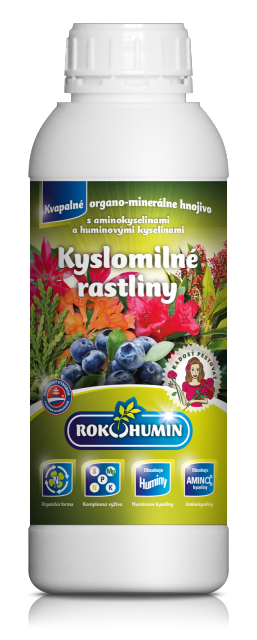 Rokohumin Kyslomilné rastliny 1 L - kvapalné organominerálne hnojivo s aminokyselinami a humínovými kyselinami